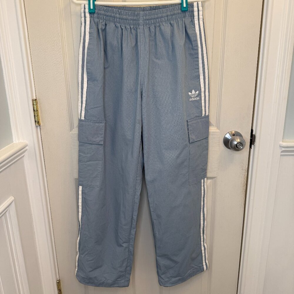 adidas Parley Ocean Green Earth Light Gray Blue Athletic Track Pants Size Medium